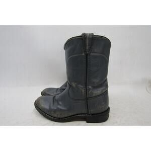 Acme Youth Size 2 D Distressed Gray Leather Western Cowboy Boots